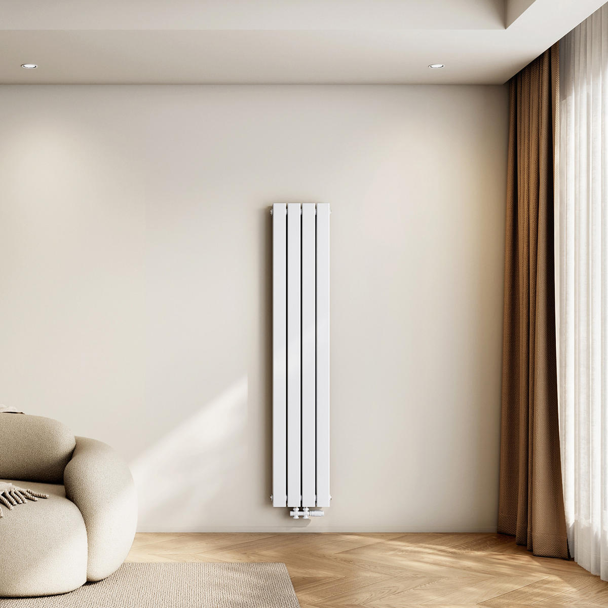 HEIZKÖRPER Flachheizkörper Weiß 160/30/6,3 cm - Weiß, Metall (30/160/6.3cm) - EMKE