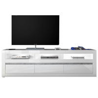 TV-LOWBOARD Hochglanz weiß, Flat-TV Unterschrank 217 cm mit Soft-Close-Funktion - Weiß Hochglanz/Weiß, Holzwerkstoff/Kunststoff (217/63/42cm) - Furn.Design
