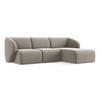 ECKSOFA Rechts Samt Stoff Grau - Taupe/Schwarz, Holzwerkstoff/Kunststoff (248/166cm) - Makamii