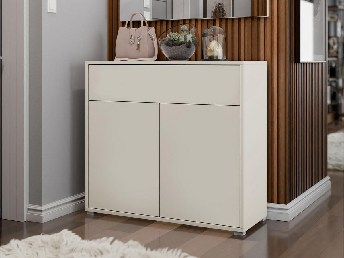 KOMMODE Gesita 2D3S - Kaschmir/Silberfarben, Holzwerkstoff/Kunststoff (100/93/40cm) - MIRJAN24