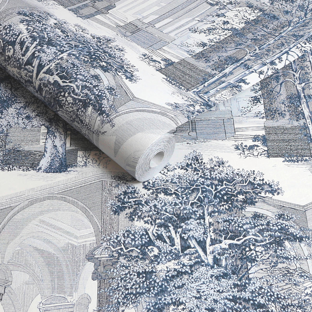 VLIESTAPETE Rivington Folly 1000x52 - Blau, Papier/Kunststoff (52/1cm) - Graham & Brown