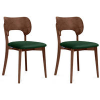 ESSZIMMERSTÜHLE LYCO (2er-Set), dunkelgrün / Walnuss dunkel - Dunkelgrün/Walnussfarben, Holz/Buchenholz (47/81/45cm) - KONSIMO®