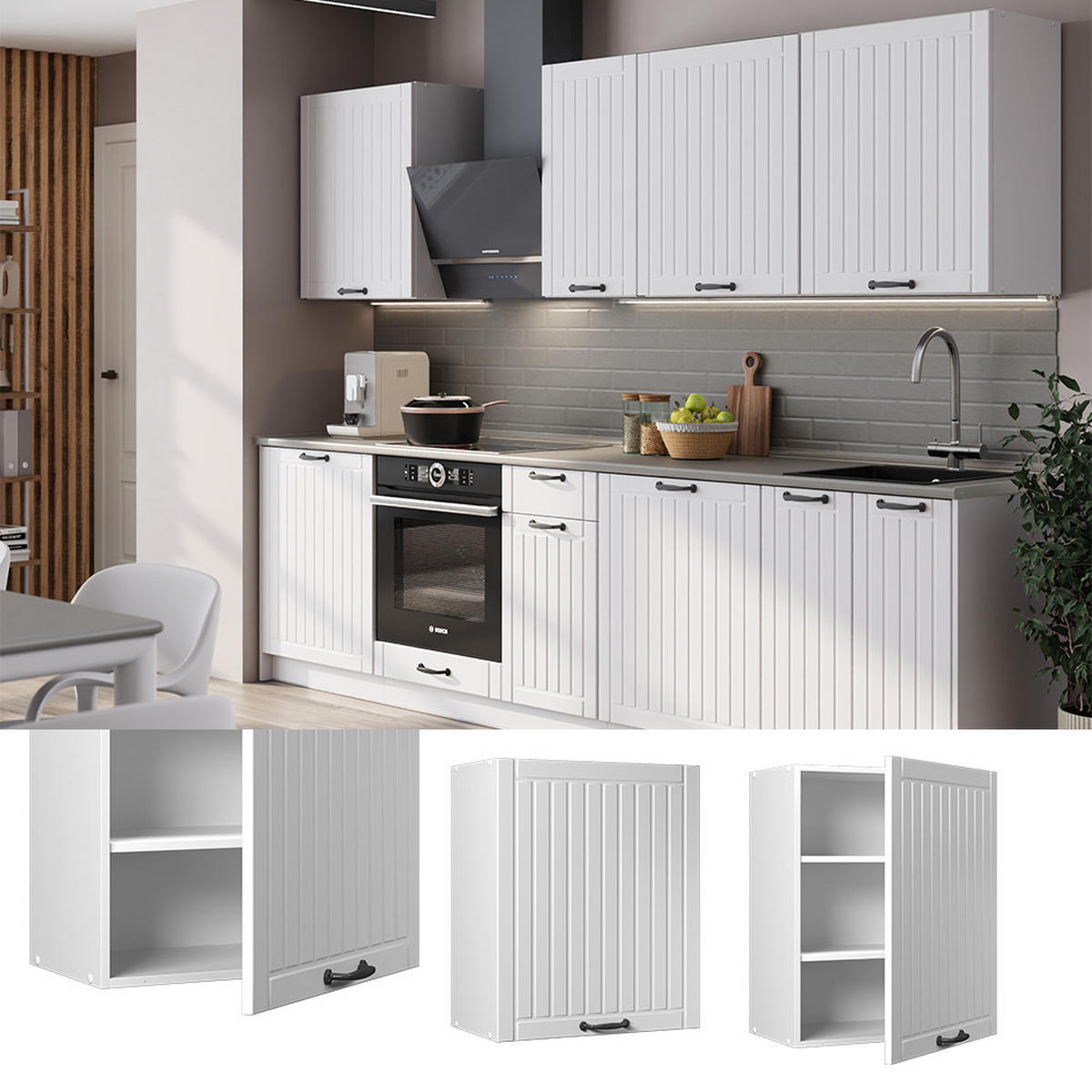 HÄNGESCHRANK Fame-Line, Weiß Landhaus, 60 cm - Weiß, Holzwerkstoff (60/72/34.1cm) - Vicco
