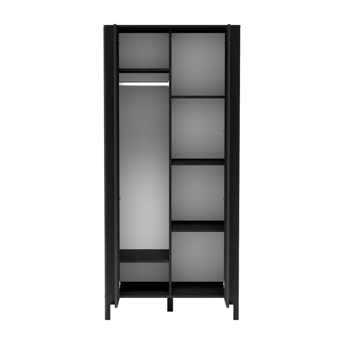 KLEIDERSCHRANK Malumi MM-7 90 x 197 x 54,5 cm Schwarz Paintflow - Schwarz, Holzwerkstoff (90/197/54.5cm) - Koseto