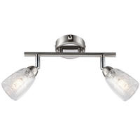 LED DECKENLEUCHTE CRASH Silber Chrom - Silberfarben, Glas (25/6/11cm) - Globo Lighting