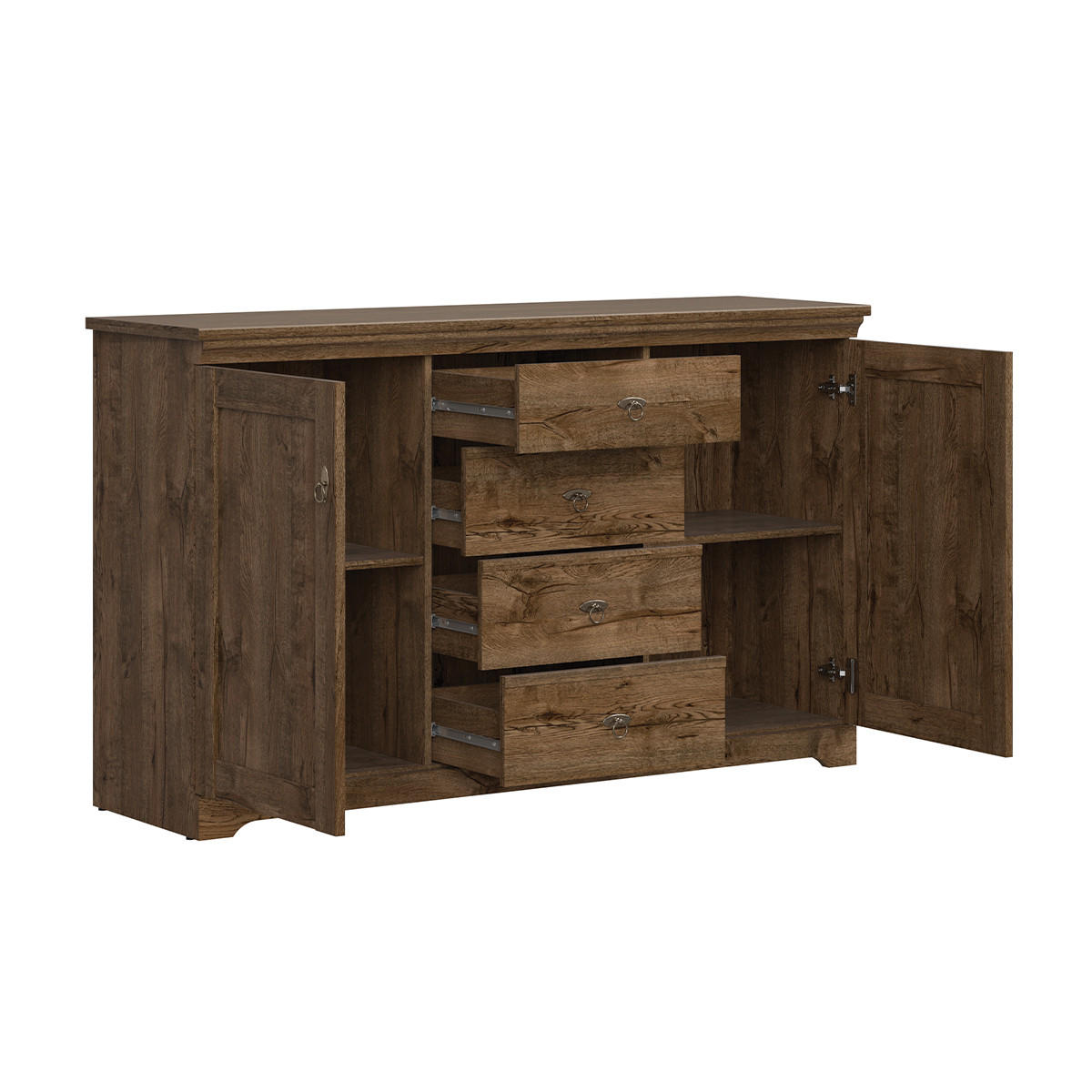 SIDEBOARD Noé Dunkles Holz - Braun, Holzwerkstoff (153/93/44cm) - Petits-meubles