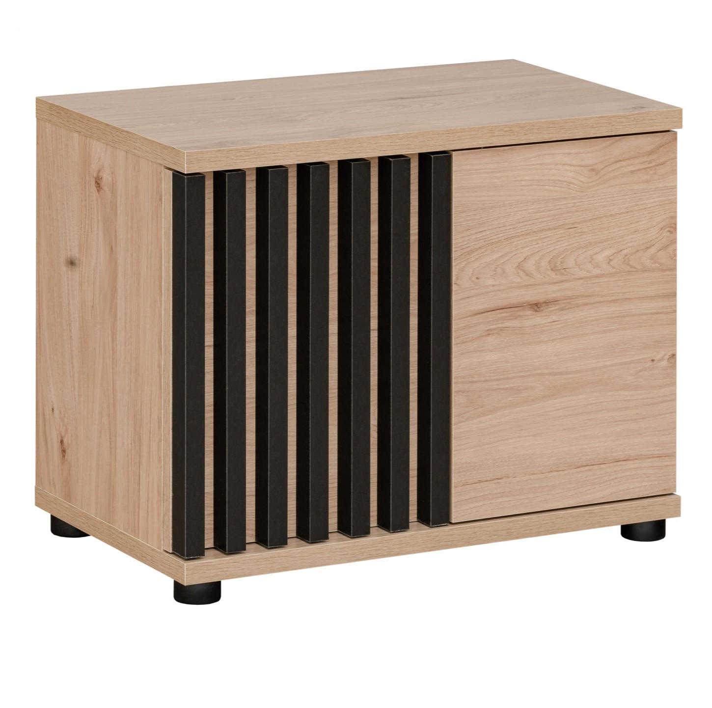Furn.Design Garderobenbank Eiche, Schwarz 60x46x35 cm
