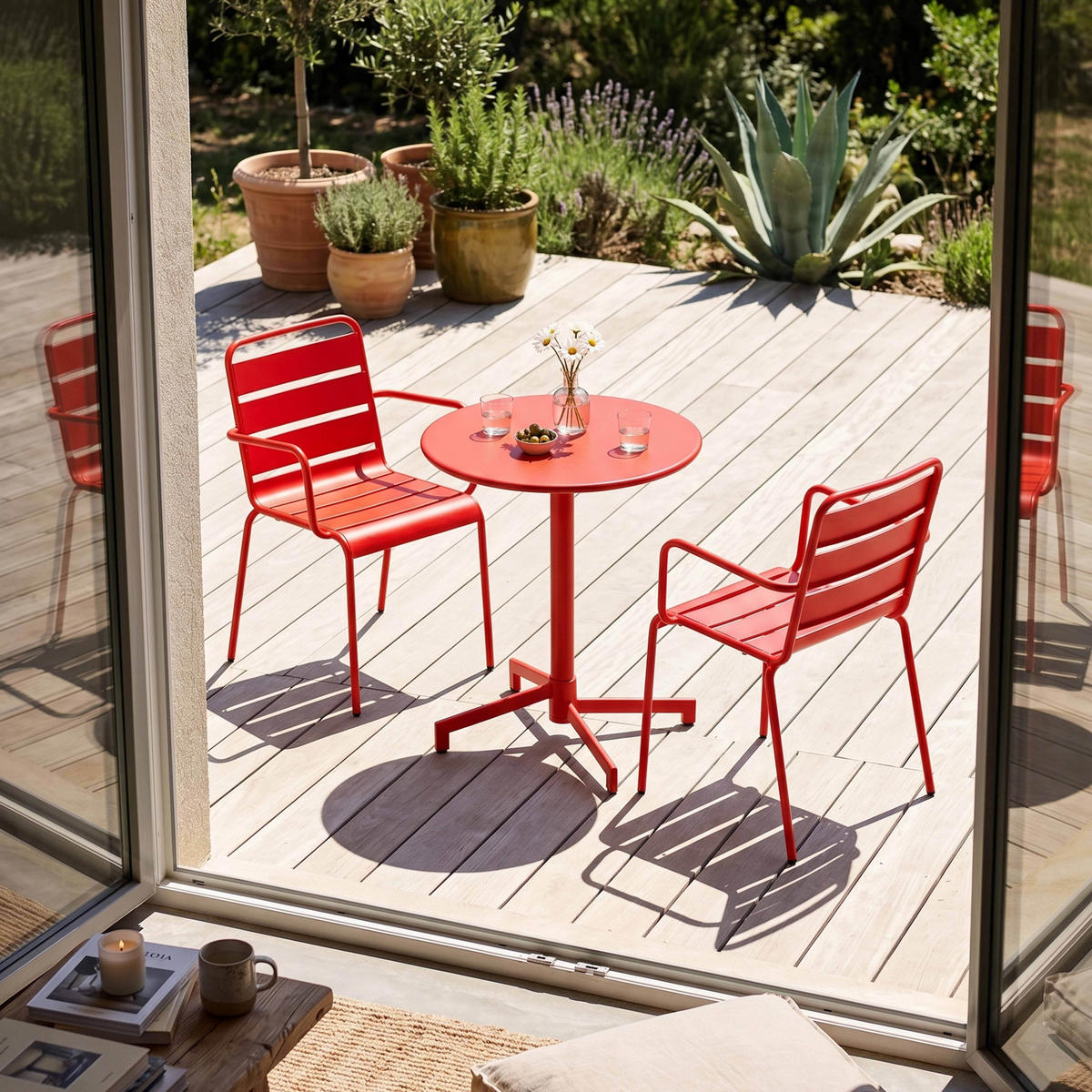 GARTENSET 3-tlg., Rot - Rot, Metall - Oviala