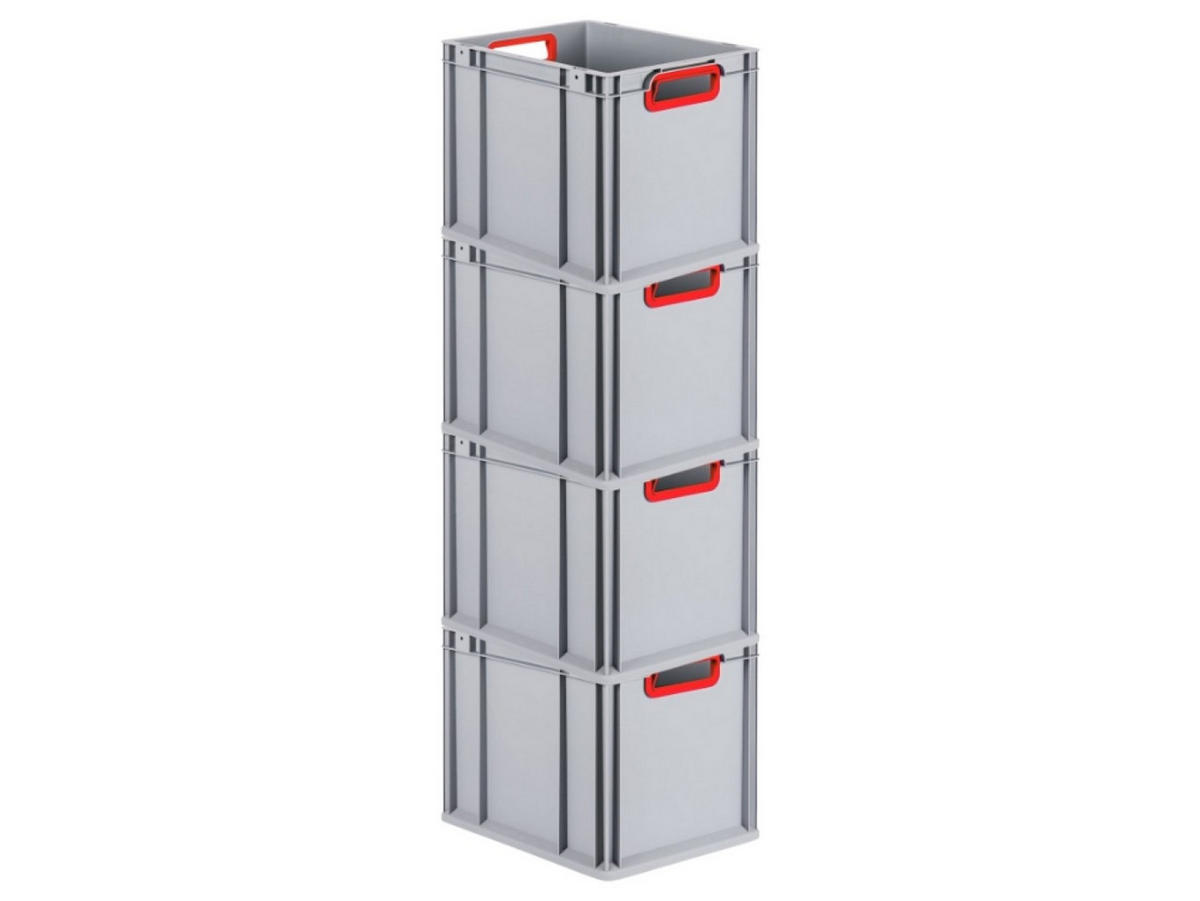 EUROBOX 4x Nextgen Color 32x30x40cm 30 Liter Griffe Rot Offen - Rot, Kunststoff (30/32/40cm) - PROREGAL