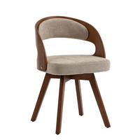 STUHL 2er-Set Esszimmerstuhl,360° drehbar,Massivholzrahmen,Leinenstoff,Braun - Braun, Holz (44/72/41cm) - LVHOM