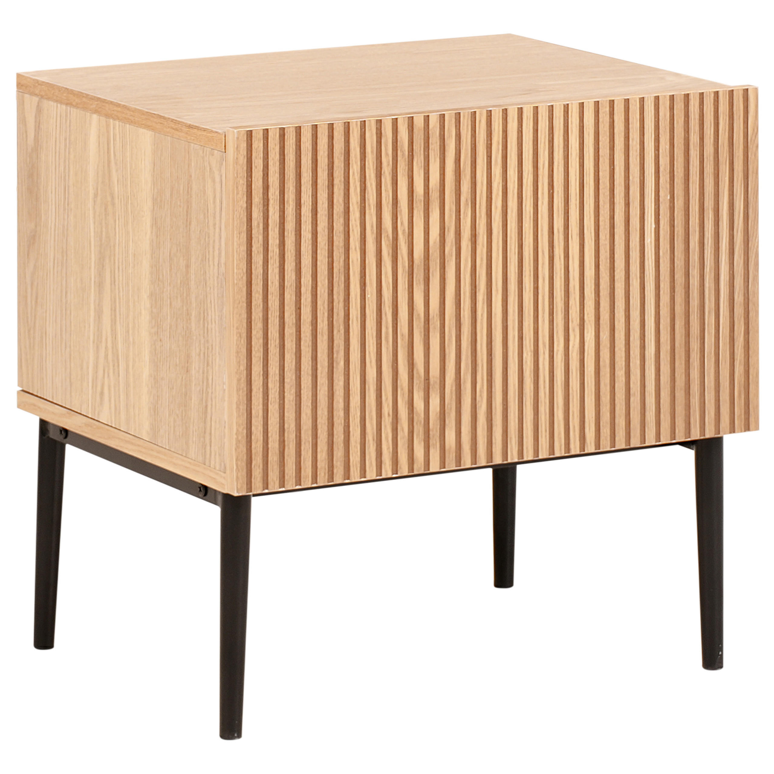 NACHTTISCH Braun/Schwarz Blythe - Schwarz/Braun, Holzwerkstoff (48/50/40cm) - Beliani