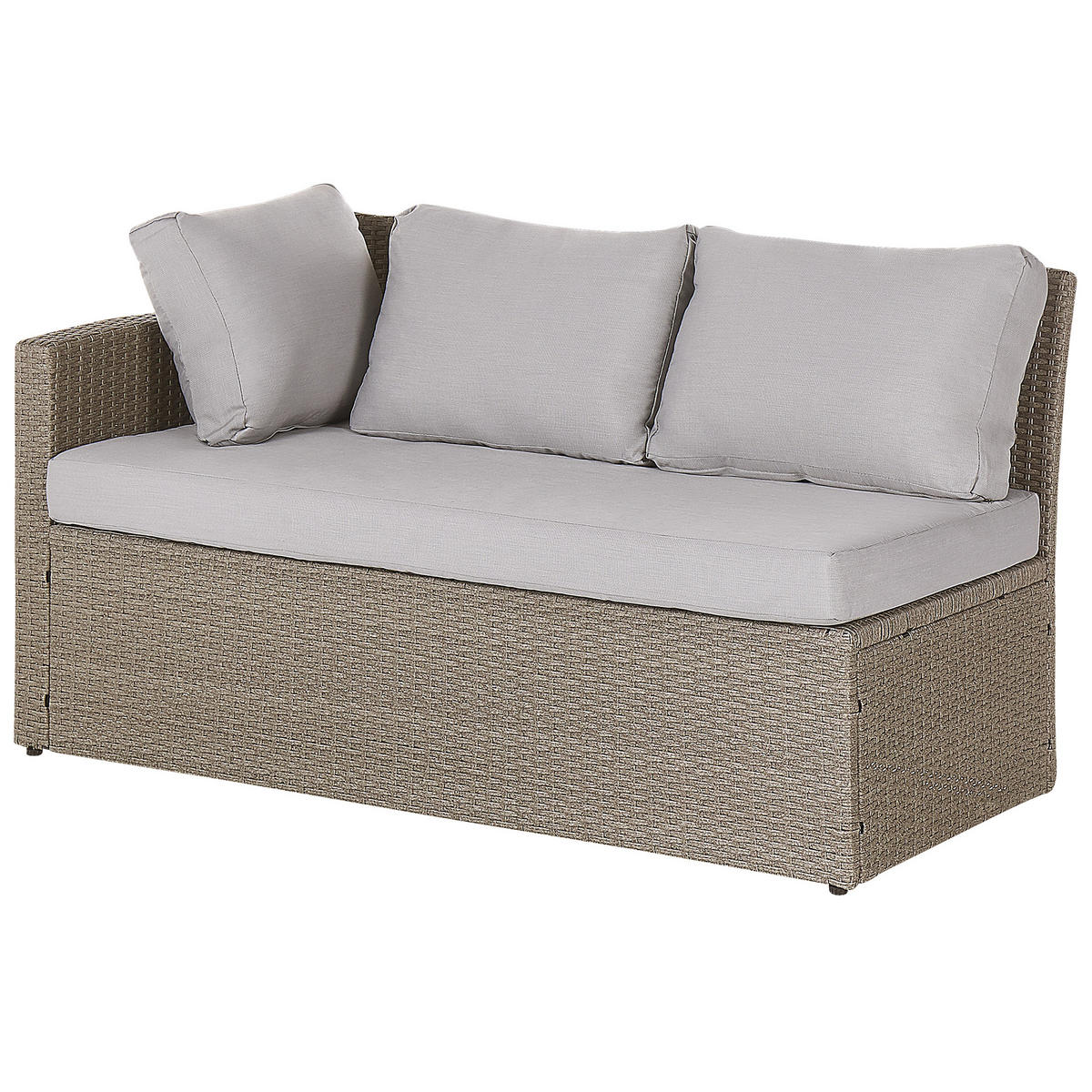 LOUNGE SET 5-Sitzer Rattan Auflagen hellgrau Bardi - Taupe, Kunststoff - Beliani