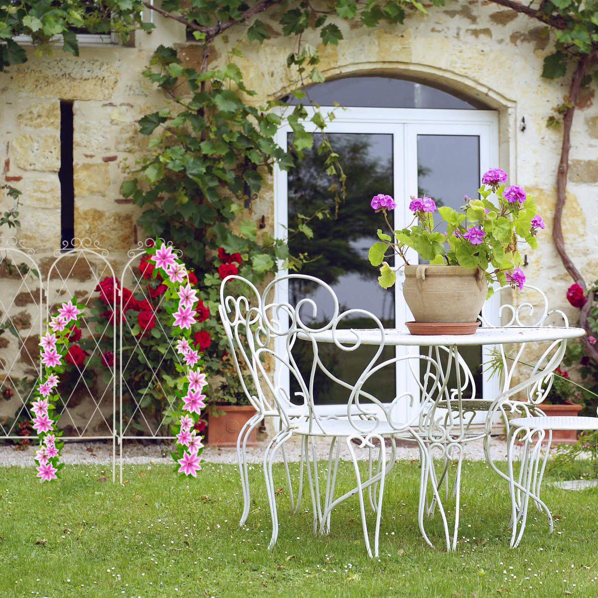 3XRANKGITTER - Weiß, Metall (27.5/92/1cm) - Relaxdays