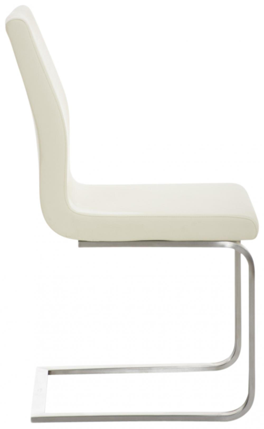 SCHWINGSTUHL 2er Set Lederlook Creme - Edelstahlfarben/Creme, Textil/Metall (40/90/50cm) - CLP