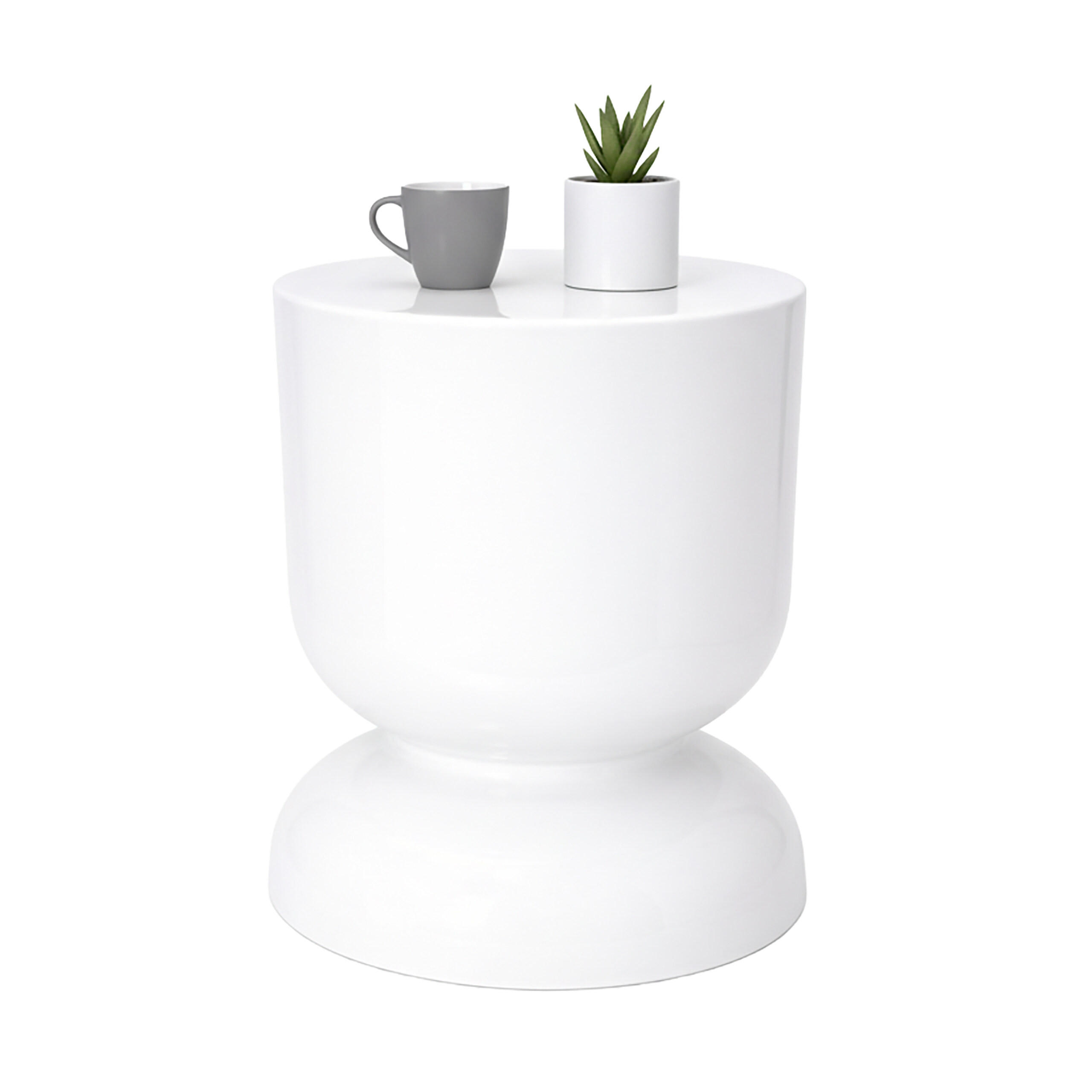 BEISTELLTISCH - Weiß, Metall (36/36/46cm) - Relaxdays