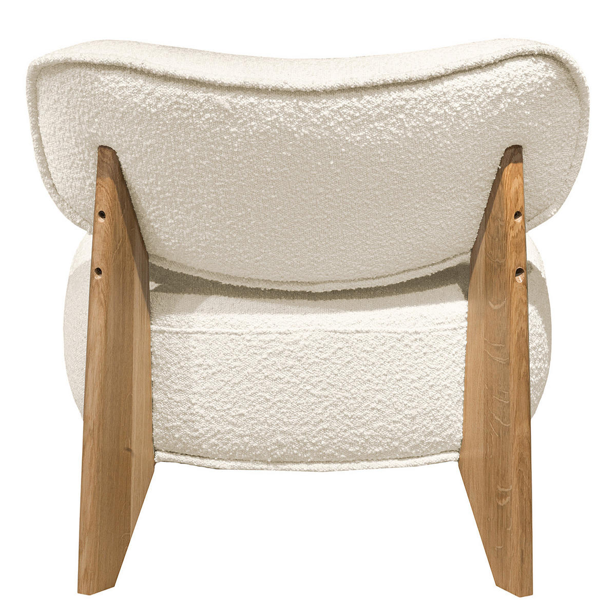 SESSEL - Bouclé - Eichefarben/Beige, Eichenholz/Holz (70/72/79cm) - home24