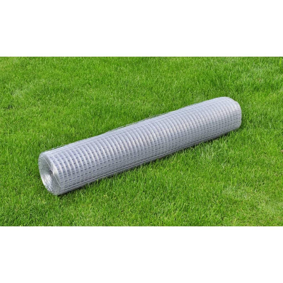 GARTENZAUN, Maschendrahtzaun Quadratisch, 1/25 m, aus Verzinkter Stahl, Silbern - Silberfarben, Metall (0.1/100cm) - vidaXL
