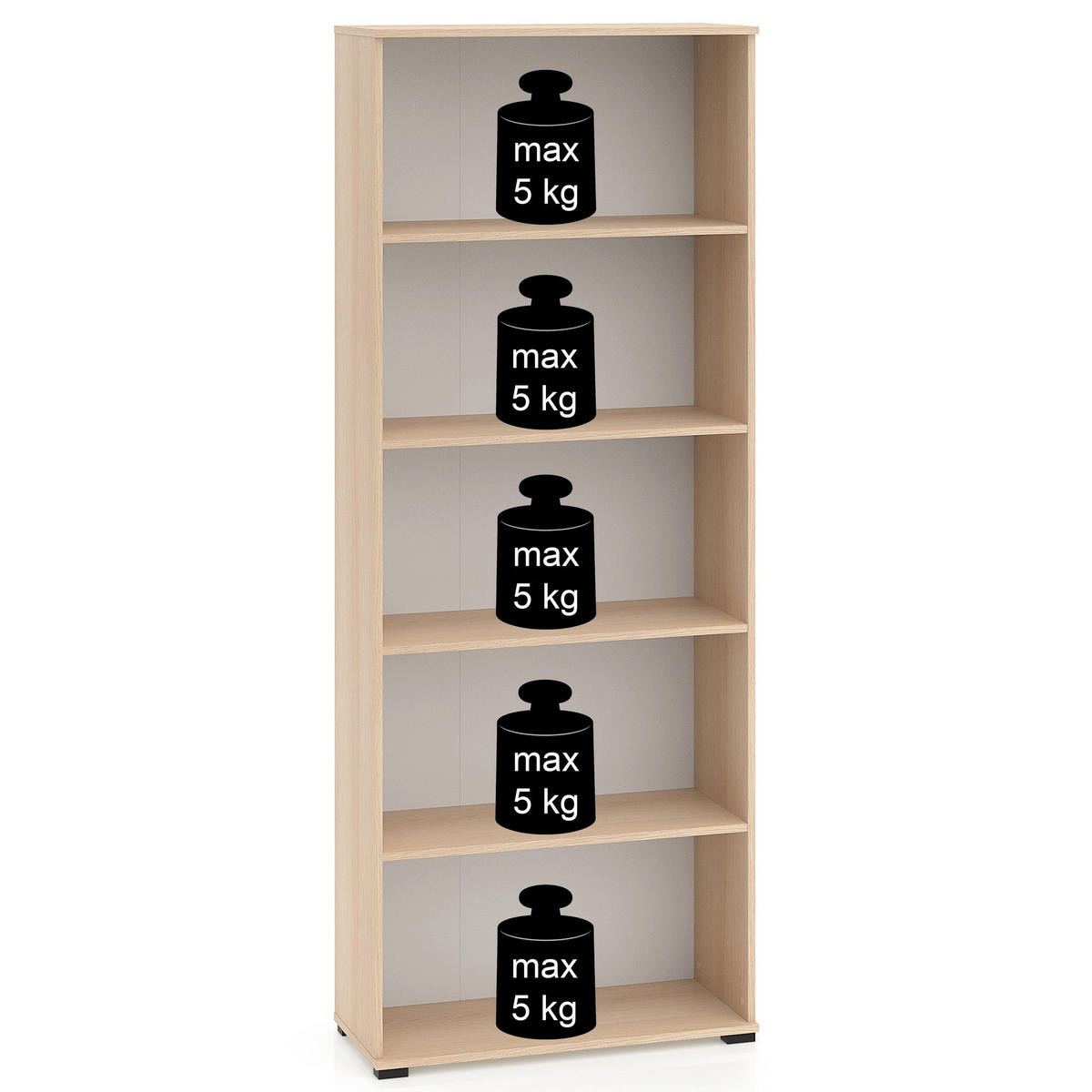 REGÁL Odelis, dub, 79 cm - černá/béžová, kompozitní dřevo/plast (79/203/33.7cm) - Selsey