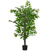 KÜNSTLICHER Ficusbaum groß 135 cm Kunstpflanze, Künstliche Pflanzen im Topf - Grün, Kunststoff (135cm) - HOMCOM