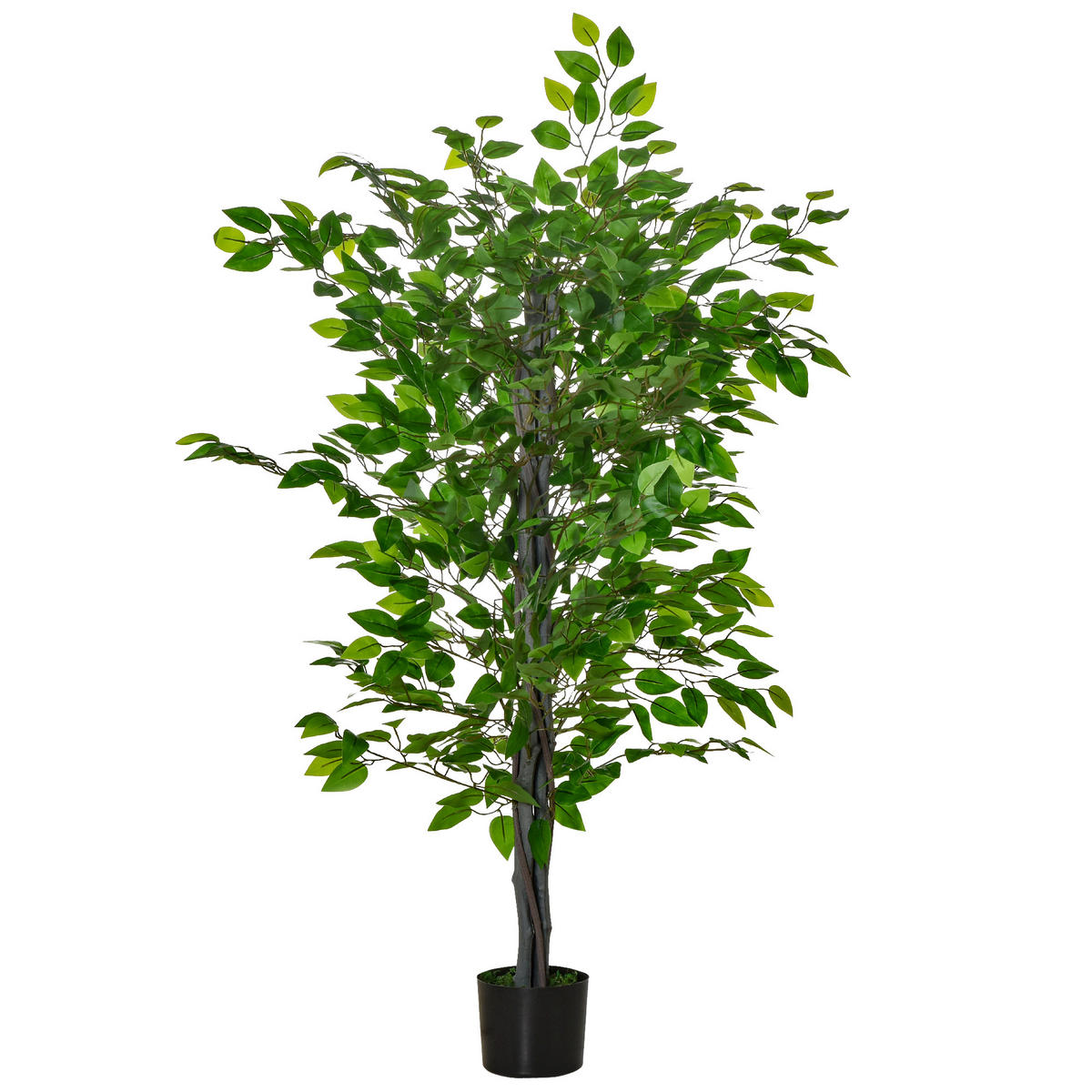 KÜNSTLICHER Ficusbaum groß 135 cm Kunstpflanze, Künstliche Pflanzen im Topf - Grün, Kunststoff (135cm) - HOMCOM