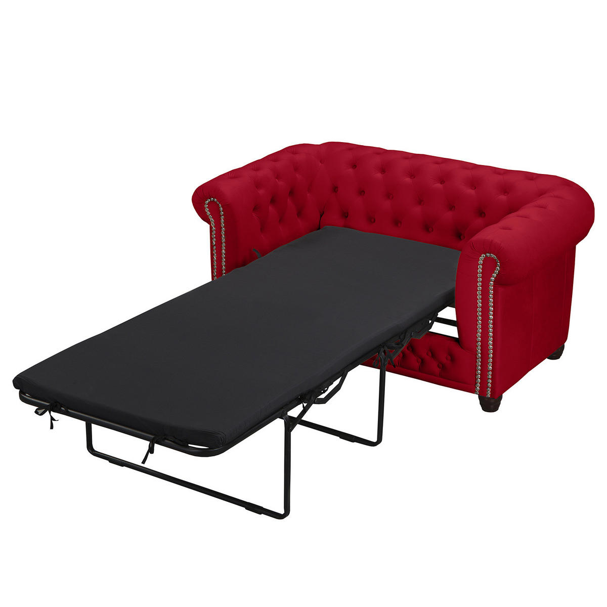 2-SITZER SOFA - Buchefarben/Rot, Buchenholz/Textil (148/72/86cm) - home24