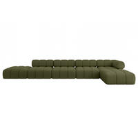 ECKSOFA modulares Sofa Kerru-L3 - 475x190x70 cm Grün Bouclé - Grün, Holzwerkstoff/Textil (475/190cm) - ALTDECOR