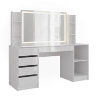 SCHMINKTISCH Sherry Weiß/Weiß Hochglanz 158.2 cm 4 Teile - Weiß Hochglanz, Holzwerkstoff (158.2/76/50.1cm) - Vicco