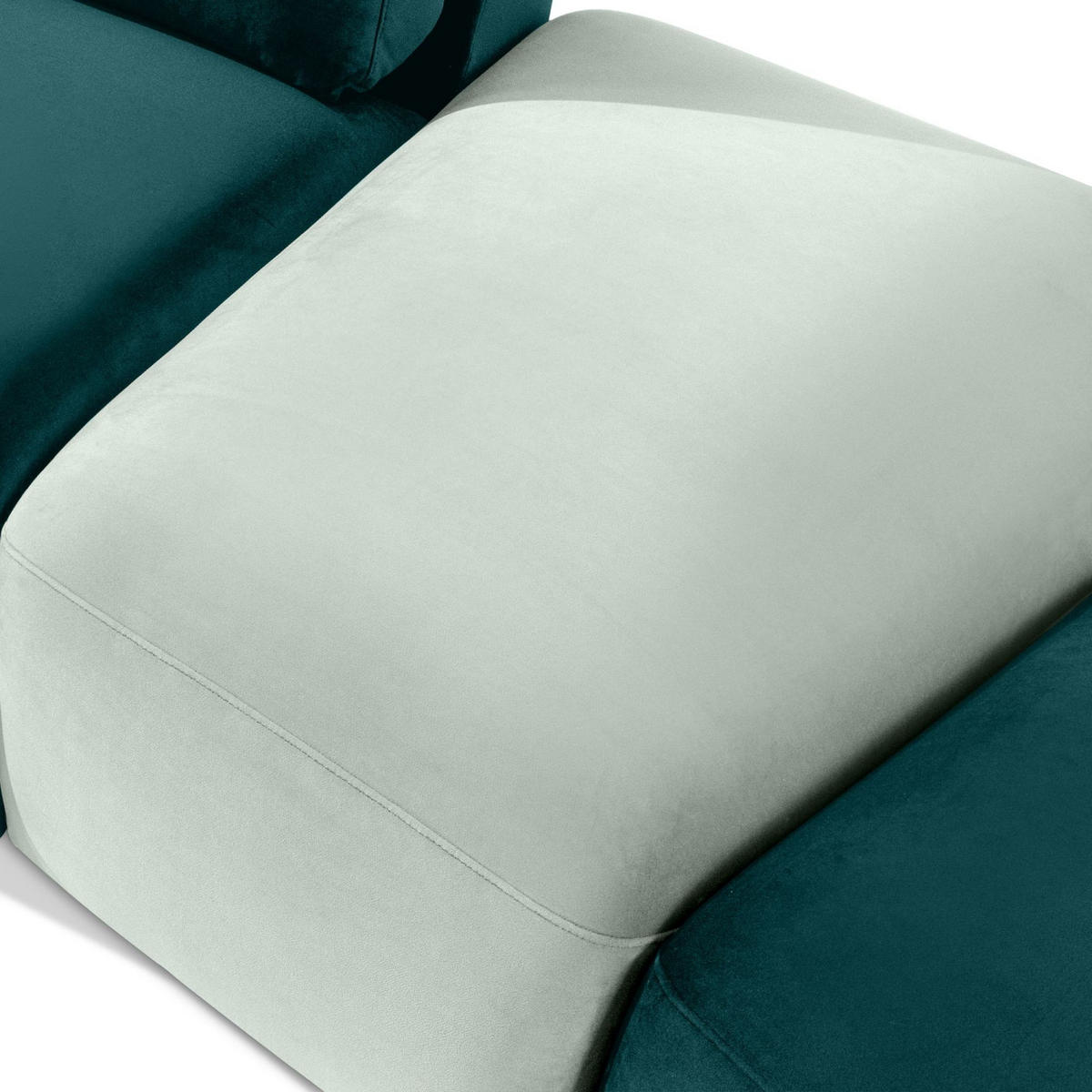 5-SITZER ECKSOFA ZUCCO Velour links, Mint - Mintgrün, Textil (430/84/105cm) - KONSIMO®