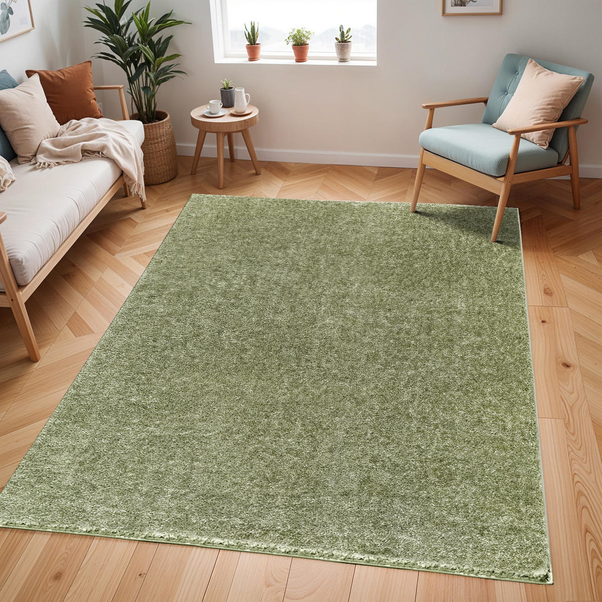 HOCHFLORTEPPICH 200/275 cm Grün - Grün, Naturmaterialien/Kunststoff (200/275cm) - LIVABLISS