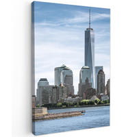 LEINWANDBILD New York - Freiheitsstatue - Wasser 60x90 cm - Hellblau, Textil (60/90cm) - MuchoWow