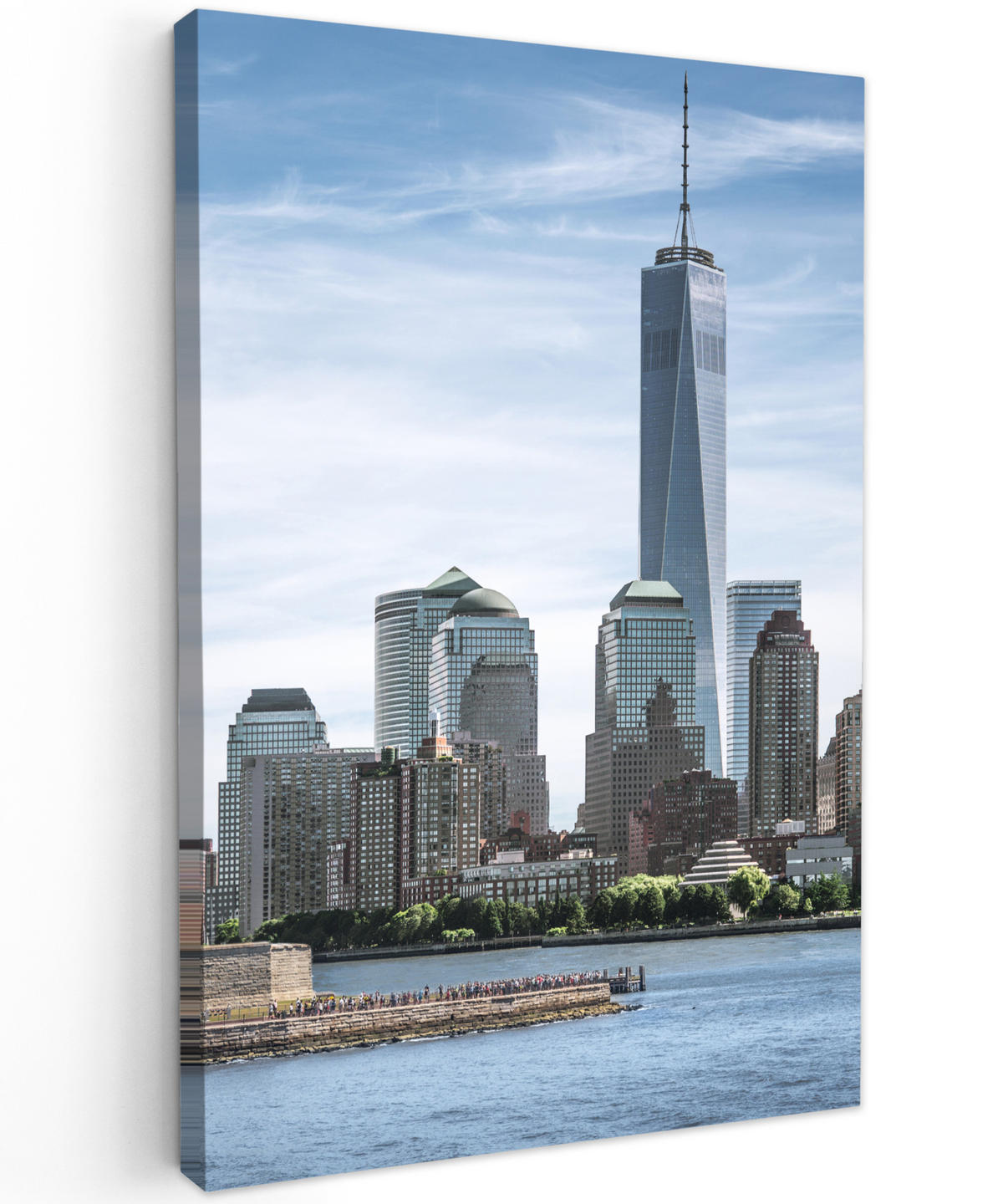 LEINWANDBILD New York - Freiheitsstatue - Wasser 60x90 cm - Hellblau, Textil (60/90cm) - MuchoWow