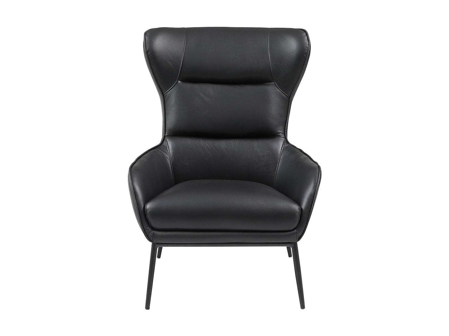 SESSEL mit gerader Rückenlehne - 1 Person - Leder - Schwarz - - Schwarz, Leder (69/95/95cm) - Vente-Unique