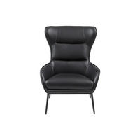SESSEL mit gerader Rückenlehne - 1 Person - Leder - Schwarz - - Schwarz, Leder (69/95/95cm) - Vente-Unique