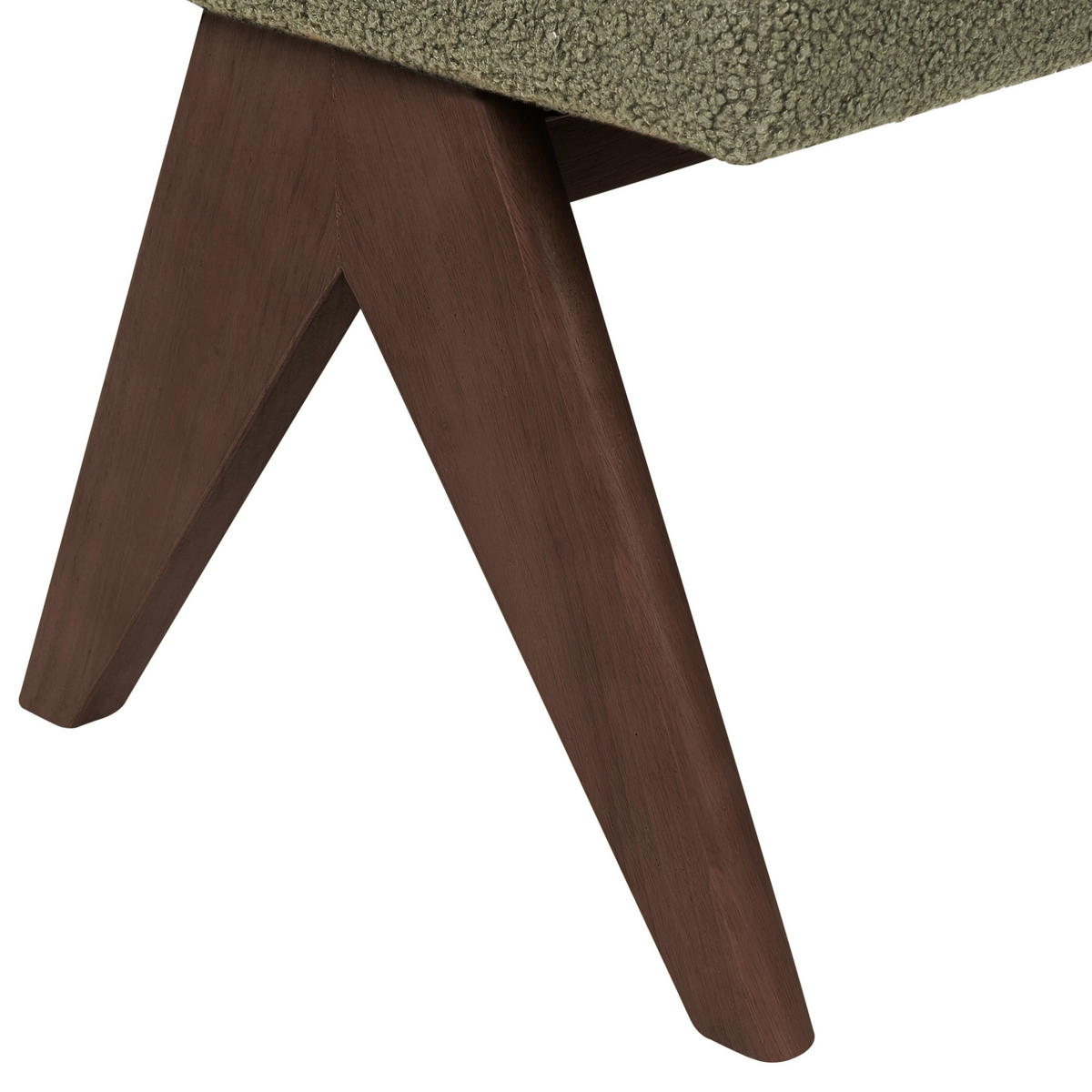 POLSTERBANK Grün/Dunkelbraun Tamre - Olivgrün/Braun, Holz/Textil (118/48/46cm) - Beliani