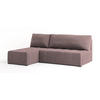 ECKSOFA DOMIRA Rosa Plüsch-Stoff mit Schlaffunktion - Rosa, Holz (200/141cm) - MASSENO