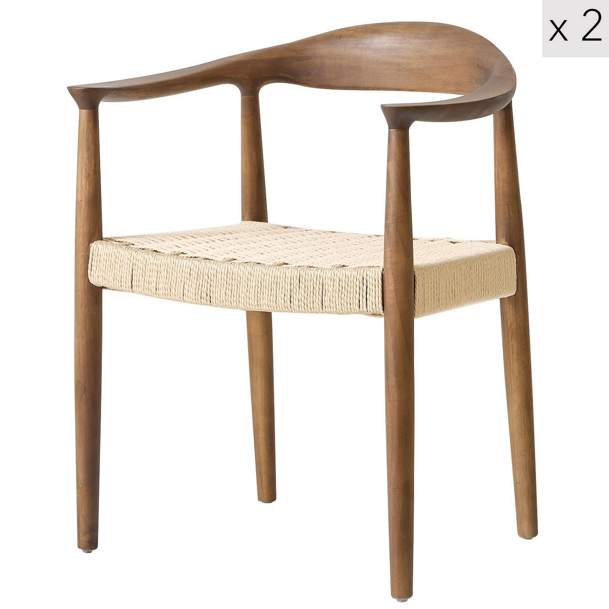 STUHL 2er-Set dunklem Holz Dunkelbraun - Braun, Holz (64/72/53cm) - Nordlys