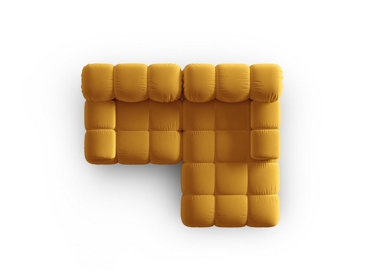 MODULARES-ECKSOFA rechts Bellis aus Samt gelb 3 Sitzplätze - Gelb, Textil (157/191cm) - Micadoni