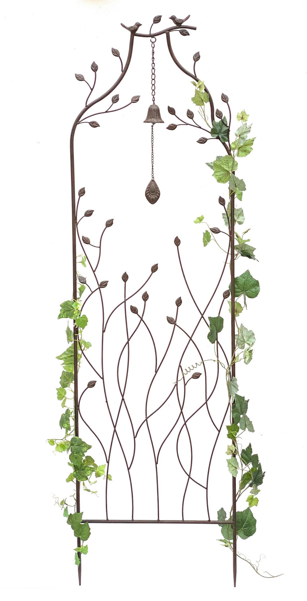 RANKHILFE mit Glocke Metall Braun 170 cm 93994 - Braun, Metall (45/170/5cm) - DanDiBo
