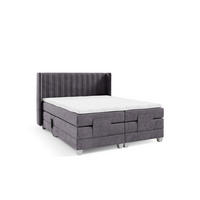 BOXSPRINGBETT Bett Elektrisch Magnus - Schieferfarben, Holzwerkstoff/Textil (120/200cm) - Fun Möbel