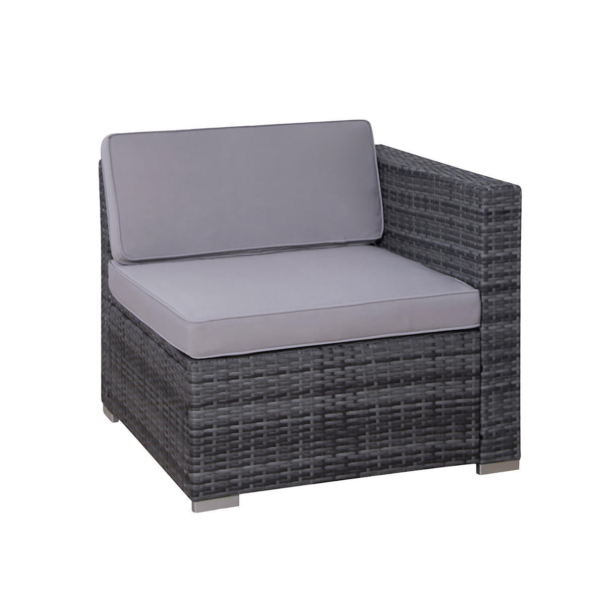 LUGANO Polyrattan Lounge Grau - Grau, Kunststoff - SVITA