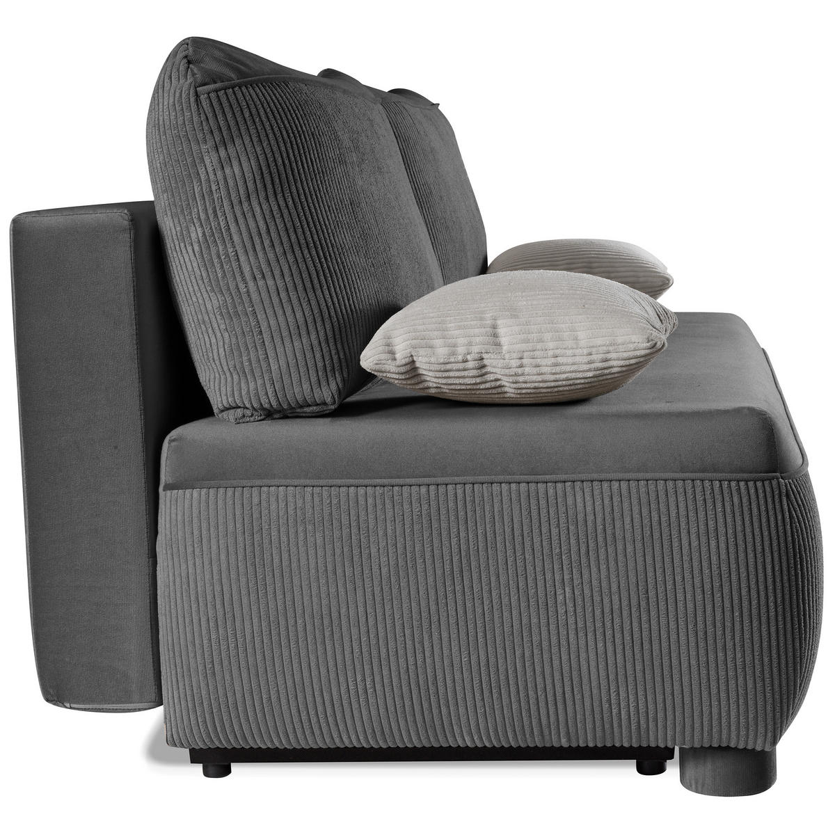 SCHLAFSOFA Aida 3-Sitzer mit Schlaffunktion, Grau - Grau, Textil (211/88/93cm) - Beautysofa