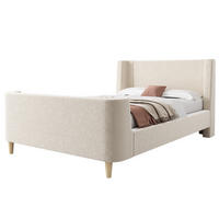KINDERBETT 90/200 cm Beige mit Cartoon-Weltraummuster - Beige, Textil (90/200cm) - OKWISH