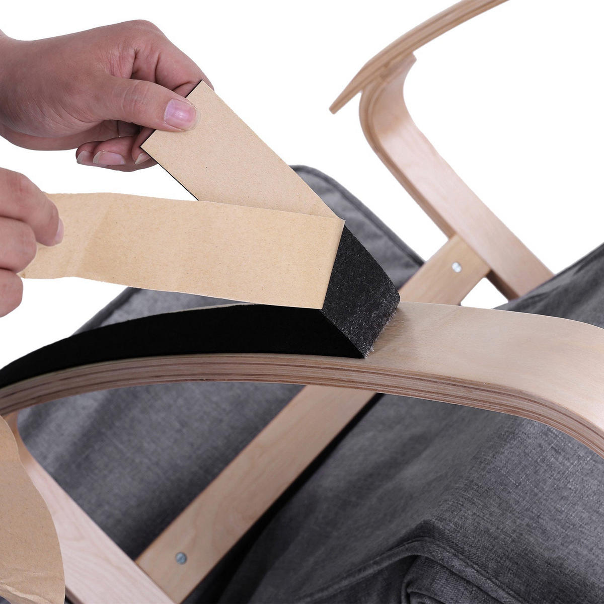 SCHAUKELSTUHL RELAXSTUHL - Grau, Holzwerkstoff (115/91/67cm) - Hansiro