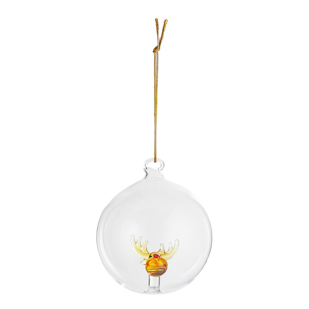 CHRISTBAUMKUGEL Hang On Rentier - Transparent, Glas (8/8/9cm) - Butlers