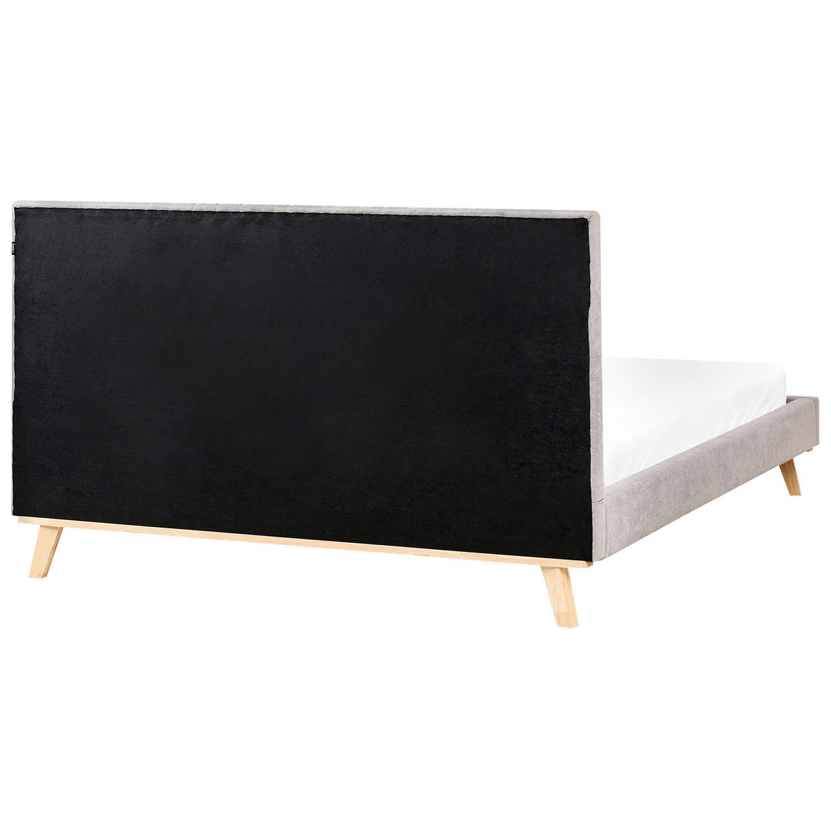 BETT mit Lattenrost 160/200 cm Hellgrau Talence - Hellgrau/Braun, Textil (160/200cm) - Beliani