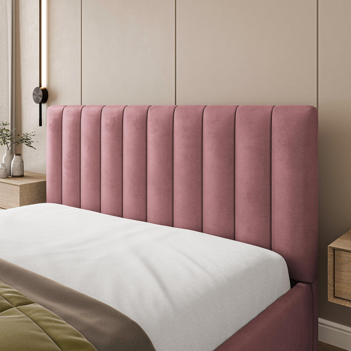 POLSTERBETT DEMERA MGV 180x200 cm mit Bettkästen - Rosa - Rosa, Holz (180/200cm) - MASSENO