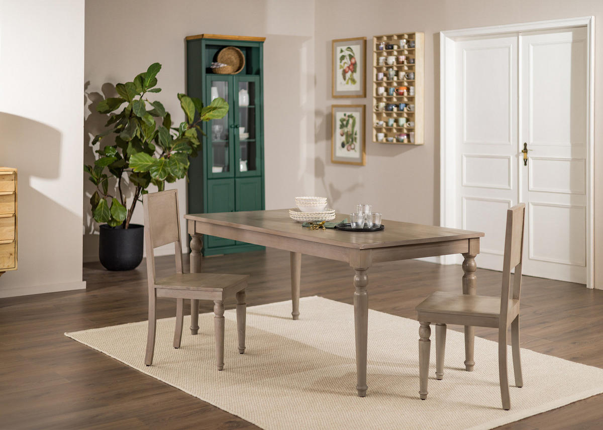 ESSTISCH - Mango massiv - Mango Braun - Graubraun, Holz (90/175/76cm) - home24