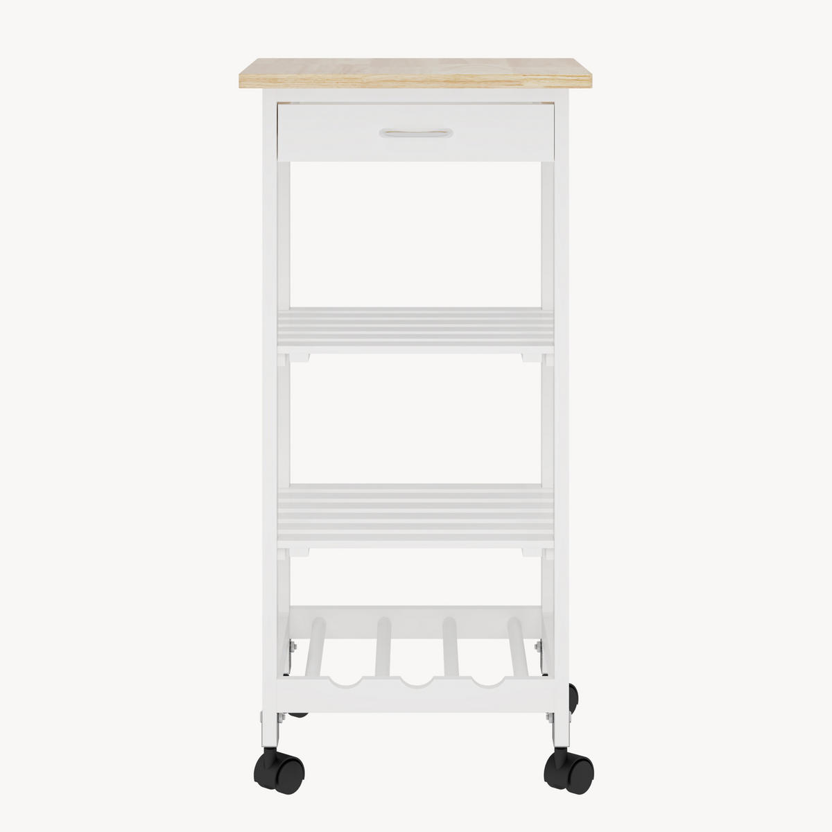 SERVIERWAGEN Biel - Weiß, Holzwerkstoff (37/76/37cm) - [en.casa]