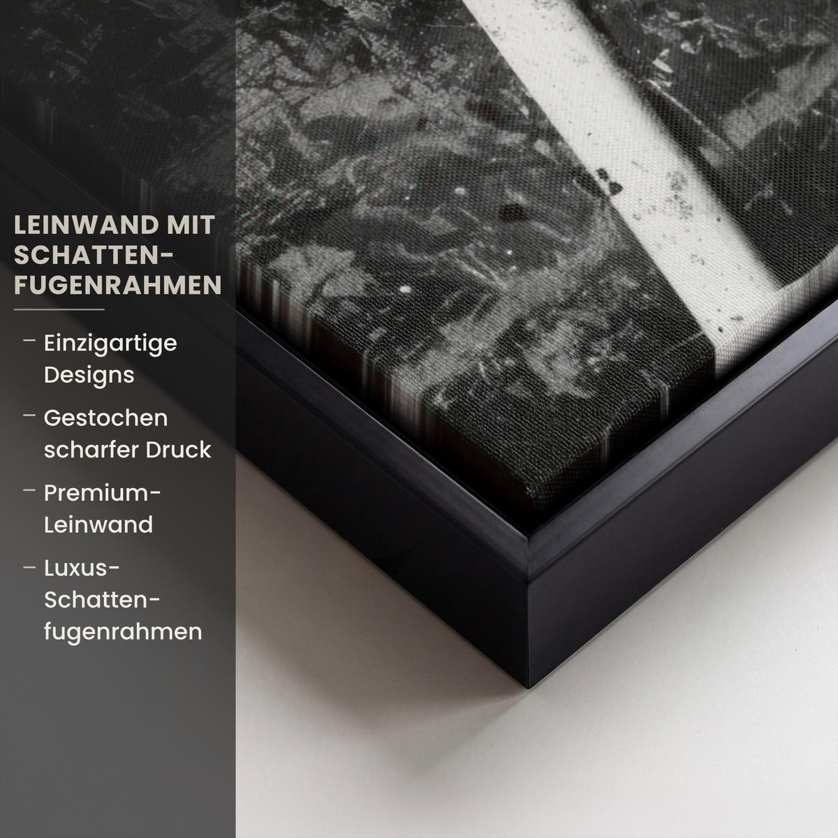 LEINWAND Bilder mit Rahmen - Gesicht - Mund - Graffiti - Schwarz - 70x100 - Schwarz, Textil (70/100cm) - MuchoWow