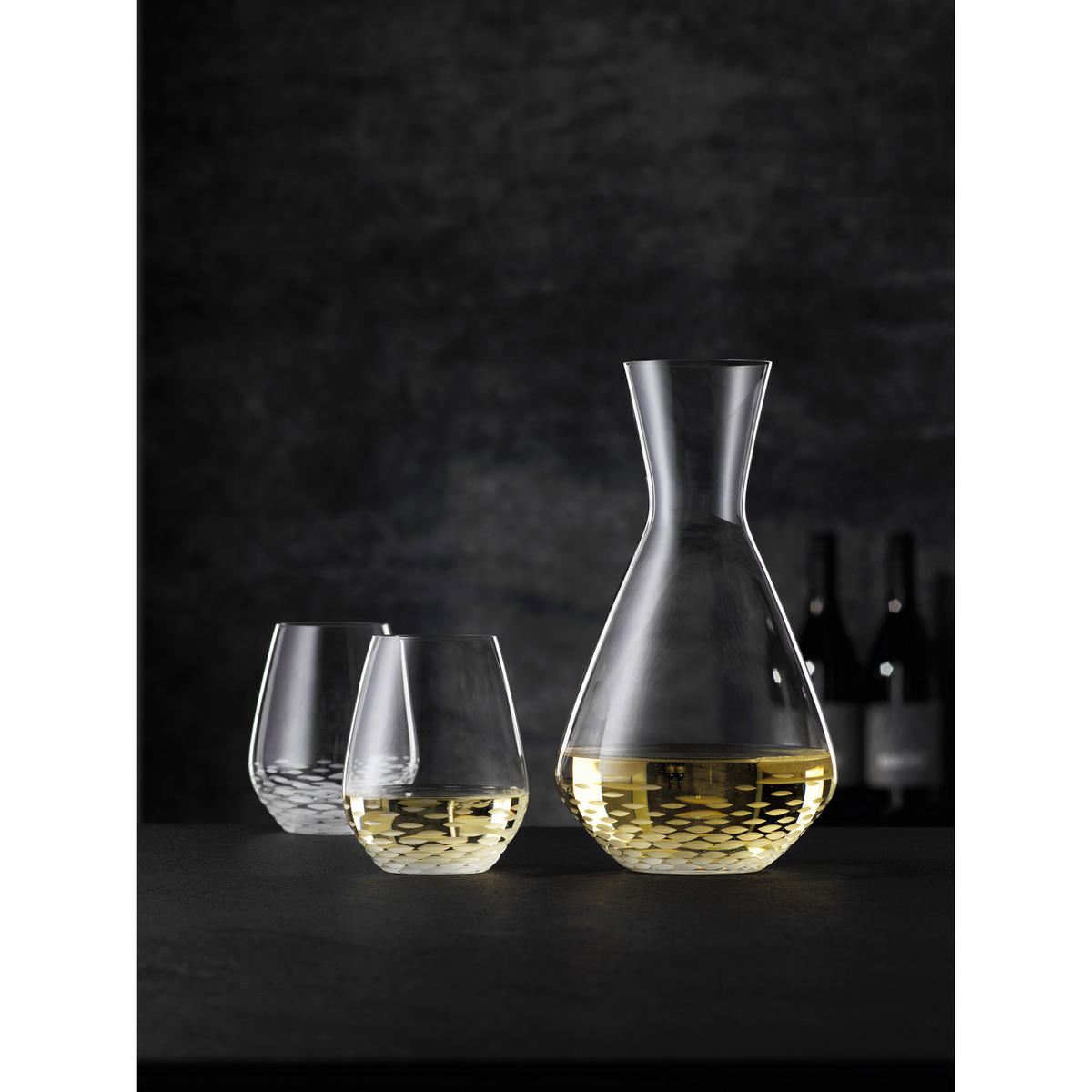 DEKANTIERKARAFFE Mosaik, 3-tlg., Kristallglas, 1400 ml - Transparent, Glas (1.4L) - Nachtmann